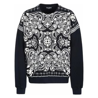 Dolce & Gabbana Sweatshirts - Heren - Sweatshirts & Hoodies - Zwart - Maat: XL Zijde