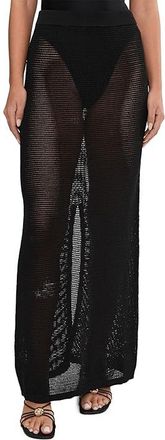 Seafolly Beach Edit Knit Midi Skirt Womens Swimwear Black : XL, Cotton/Mesh/Nylon