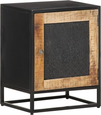 vidaXL Mesita de noche de madera de mango rugosa 40x30x50 cm Vidaxl