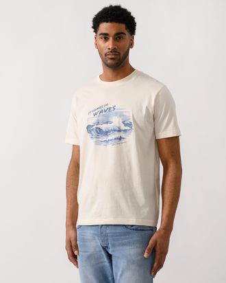 GANT Mens Short Sleeve T-Shirt in Ivory Cotton - Size X-Large