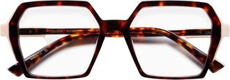 Etnia Barcelona Tolosa Oversized Geometric Tortoiseshell Eyeglasses with Contrasting Temples