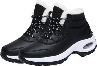 Frcolor Higher Snow Boots Winter Boot for Women Non-Slip Winter Footwear for Outdoor Cold Weather Black