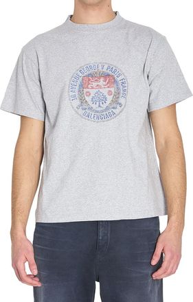 Balenciaga Grey Graphic Print T-Shirt
