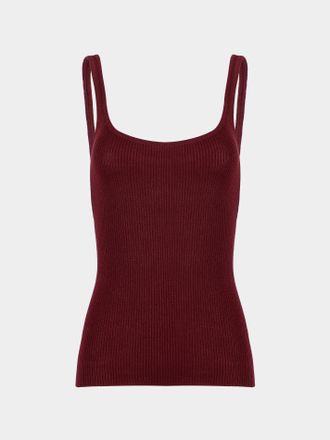 Ryan Roche Womens Cashmere Featherweight Ribbed Tank Top Size: S