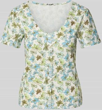 Tom Tailor Denim Regular Fit Blusenshirt mit Allover-Muster in Offwhite, Größe S