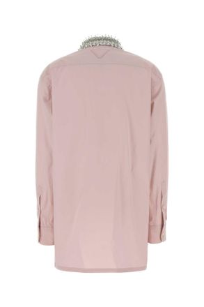Prada Embellished Poplin Shirt - Pink