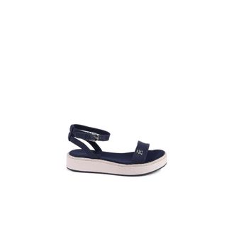 Tommy Hilfiger Wedges, female, Blue, Size: 11 US Blue Linen Wedge Sandal