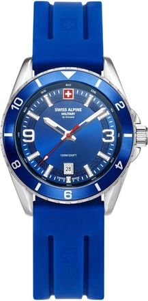 Swiss Alpine Military Herenhorloge van Swiss Alpine Military- Model Sierra- zilver-blauw- Artikelnummer 7034.183 - unisex - Horloges - Blauw - ONE Size - Accessoires