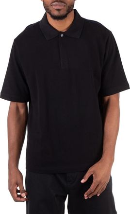 Burberry Striped-Cuffs Short Sleeved Cotton Polo Shirt, Size XX-Large