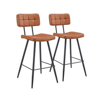 Happy Garden Set di 2 sgabelli da bar fernand in similpelle cognac