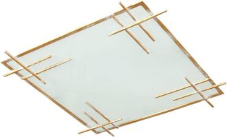 Tosel L&aacute;mpara de techo cuadrado metal aluminio pantalla sat&iacute;n