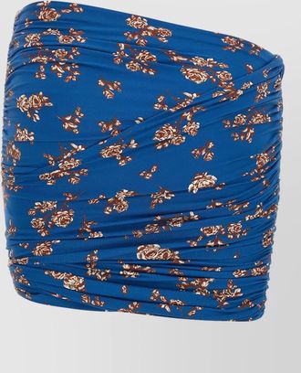 Magda Butrym ruched high waist floral asymmetric skirt
