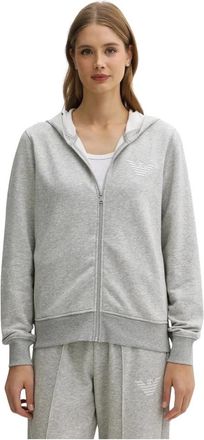 Emporio Armani Zip-through Hoodie - Dames - Vesten met rits - Grijs - L - Katoen - Hoodies & sweatvesten