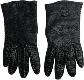Fendi Pre-owned Accessories, female, Black, Size: ONE SIZE Pre-owned Leather Gloves