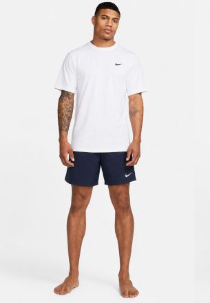 Nike Mens Dri-FIT T-Shirt - 7 Unlined Versatile Shorts Set White / Black Cotton - Size X-Large