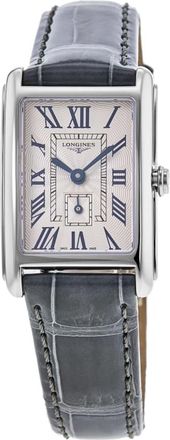 Longines DolceVita Quartz Silver Roman Dial Grey Strap Womens Watch L5.255.4.71.3