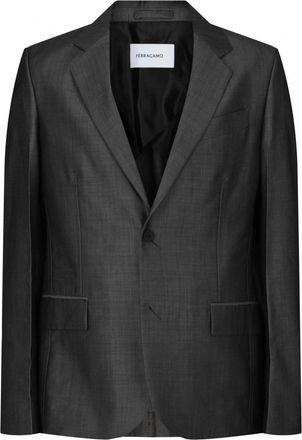 Ferragamo Womens Single-Breasted Blazer In Black
