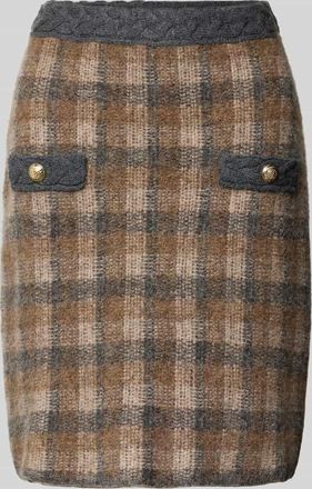 Joop Knielanger Strickrock aus Woll-Mix Modell Kanda in Hellgrau, Größe 36