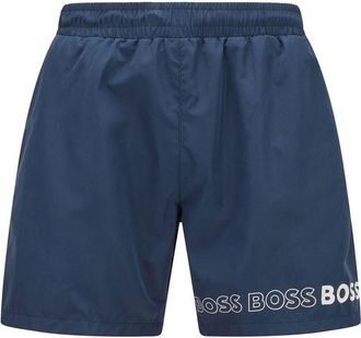 HUGO BOSS Navy Dolphin Logo Swim Shorts, Size Small