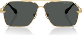 Versace 63mm Pilot Sunglasses in Gold at Nordstrom