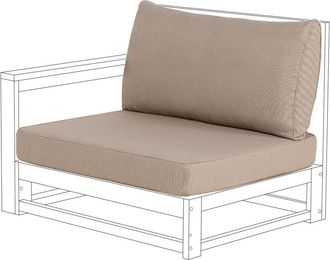 Beliani Conjunto De 2 Fundas De Coj&iacute;n Exterior Para Asiento Individual Gris Pardo Timor