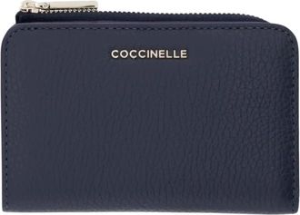 Coccinelle Metallic Small Wallet - Dames - Portefeuilles - Blauw - ONE Size - Leer - Accessoires