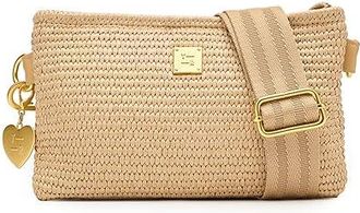 Think Royln Fame Cross Body Handbags Dune Raffia, Raffia/Polyester/Leather