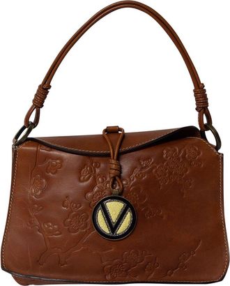 Valentino Brown Leather Flower Embossed Hobo Bag (Authentic Pre-Loved)
