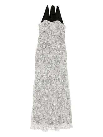Sir. Lisander polka-dot halterneck dress - women - Silk/Polyester/Silk - 0P - White