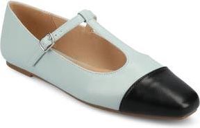 Journee Collection Thea T-Strap Flat in Light Blue at Nordstrom Rack, Size 8.5