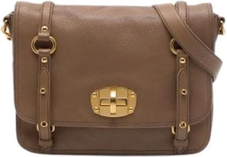 Miu Miu Pre-owned Crossbody Shoulder Bag - Dames - Vintage Schoudertas - Bruin - ONE Size - Leer - Vintage
