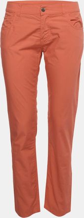 Emporio Armani Salmon Red Cotton Cropped Pants