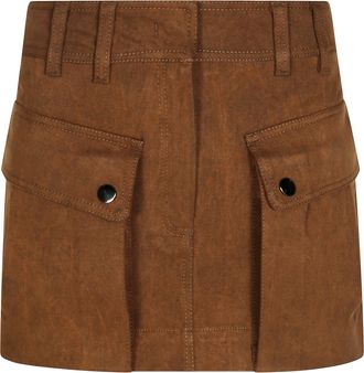 Andamane Structured Mini Skirt in Soft Suede-Like Fabric