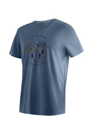 Maier Sports T-Shirt MAIER SPORTS Dieter Print, Herren, Gr. 5XL, blau (jeansblau), 100% Polyester, Rundhals, Shirts T-Shirt, Herren Kurzarmshirt, leichtes Sommer F