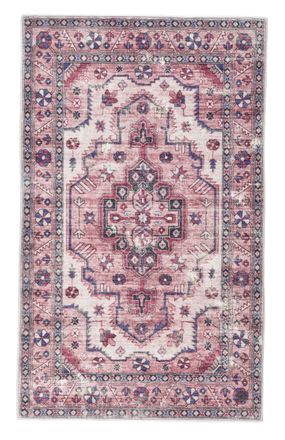 Tom Tailor Alfombra de ba&ntilde;o vintage impresa a m&aacute;quina burdeos 70x120 cm