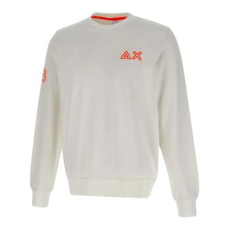 Sun 68 Sweatshirts, male, White, Size: 2XL Fluo Fleece Sweatshirt