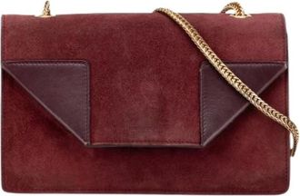 Saint Laurent Pre-owned Cross Body Bags, female, Red, Size: ONE SIZE Pre-owned Suede crossbody-bags