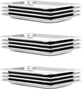 vidaXL Bandejas Gastronorm 12 Unidades Gn 1/3 20 Mm Acero Inoxidable Vidaxl