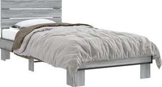 vidaXL Estructura De Cama Con Cabecero Sonoma Gris 80 X 200 Cm Vidaxl