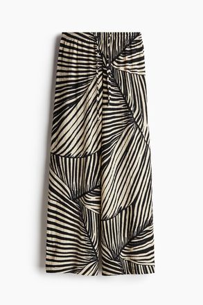 H&M Weite Schlupfhose - Schwarz/Gemustert