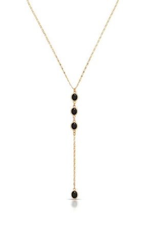 Ettika Sparkle Dip Y-Necklace in Black at Nordstrom