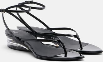Alaia Ala&iuml;a Invisible patent leather thong sandals