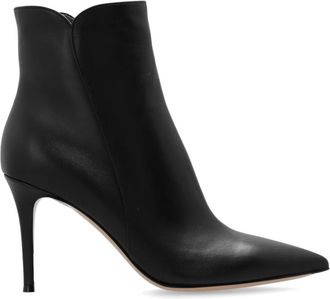 Gianvito Rossi Enkellaarzen - Dames - Laarzen met Hak - Zwart - 36 EU - Leer - Schoenen