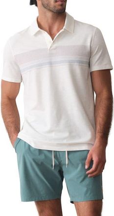 Marine Layer Air Stripe Polo in White Multi Stripe at Nordstrom, Size X-Large