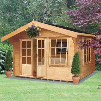 Shires Hale 28 mm Log Cabin 12 x 10 Feet in Brown