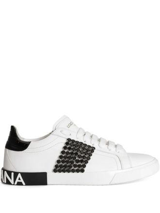 Dolce & Gabbana rhinestone-embellished sneakers - White