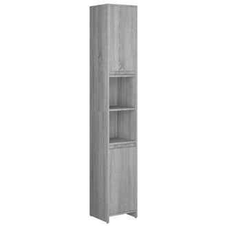 vidaXL Armario De Ba&ntilde;o Madera Contrachapada Gris Sonoma 30x30x183,5 Cm Vidaxl