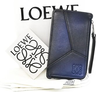Loewe Blue Leather Coin Purse/Coin Case (Pre-Owned)