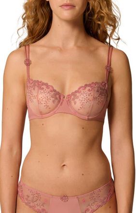 Simone P&eacute;r&egrave;le Delice Underwire Demi Bra in Smokey Pink at Nordstrom, Size 32B