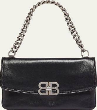 Balenciaga BB Soft Leather Phone Wallet on Chain